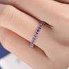 White Gold Half Eternity Amethyst Wedding Band