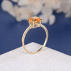 Cushion Citrine Solitaire Diamond Half Eternity Multistone  Wedding Ring