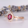 Ruby Diamond Halo Infinity Band Cross Engagement Ring