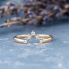 V Shaped Unique Diamond Ring Cluster Weddding Band