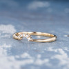 Enhancer Yellow Gold Unique Dainty Mini Diamond Wedding Band