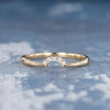 Enhancer Yellow Gold Unique Dainty Mini Diamond Wedding Band