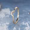 Enhancer Yellow Gold Unique Dainty Mini Diamond Wedding Band