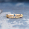 Antique Wedding Band ellow Gold Double Band Sapphire Ring