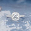 Cushion Moissanite Retro Unique Classic Milgrain Engagement Ring