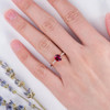 Solitaire Oval Cut Pink Tourmaline Wedding Bridal Ring