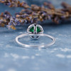 7mm Round Cut Lab Emerald White Gold Natural Diamond Classic Anniversary Ring 