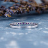 Amethyst Band Retro Milgrain Antique Half Eternity Wedding Band