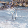 Bezel Set Emerald Cut White Gold Aquamarine Engagement Ring