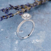 6.5mm Moissanite Engagement Ring White Gold Wedding Ring