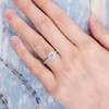 6.5mm Moissanite Engagement Ring White Gold Wedding Ring