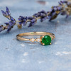 5mm Round Cut Natural Emerald Art Deco Dainty Mini Wedding Ring