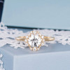 6mm Round Cut White Sapphire Engagement Ring Yellow Gold Wedding Ring