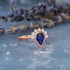 5*7mm Pear Shaped Lab Sapphire Ring Bezel Set Engagement Ring 