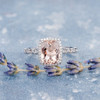 Art Deco 7*9mm Cushion Cut Morganite Promise Ring