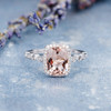 Art Deco 7*9mm Cushion Cut Morganite Promise Ring