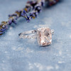 Art Deco 7*9mm Cushion Cut Morganite Promise Ring