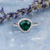 8*9mm Pear Shaped Engagement Ring Lab Emerald White Gold