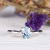 Oval Cut Engagement Ring Aquamarine Ring Birthstone Wedding Ring