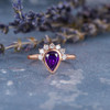 5x7mm Pear Shaped Amethyst Engagement Ring Rose Gold