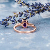 6*8mm Oval Cut Amethyst Ring Natural Diamond Anniversary Promise Gift For Her