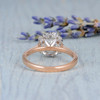 6.5mm Round Flower Moissanite Mixed Metals Rose Gold Engagement Ring