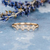 Moissanite Yellow Gold Antique Floral Shape Half Enternity Ring Band