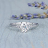 5*7mm Oval Moissanite Engagement White Gold Diamond Wedding Ring