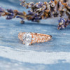 5*7mm Oval Cut Rose Gold Moissanite Engagement  Anniversary Ring