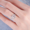 5*7mm Emerald Cut Moissanite Engagement  White Gold Wedding Ring 