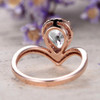 5*8mm Pear Cut Moissanite Ring Rose Gold Wedding Diamond Ring