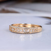 Yellow Gold Wedding Moissanite Band Anniversary Gift For Her 