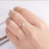 7mm Round Cut Rose Gold Moissanite Engagement Ring Diamond Ring