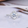 White Gold Moissanite Engagement Cushion Cut Ring Diamond Ring