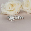 Round Cut 1ct Moissanite Engagement White Gold Ring Diamond Ring