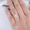 Oval Cut Moissanite Engagement Bridal Sets Rose Gold Wedding Ring Set