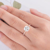 Cushion Cut Moissanite Engagement Ring Rose Gold Promise Ring