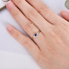 Sapphire Engagement Ring White Gold Cluster Diamond Ring Side