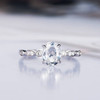 Oval Cut White Sapphire Engagement Ring White Gold Diamond Ring