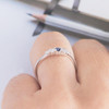 Sapphire Engagement Ring White Gold Diamond Unique Bridal Ring
