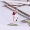 Lab Ruby Engagement Ring Rose Gold Pink Tourmaline Diamond Ring