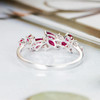 Oval Cut Pear Shaped Ruby Engagement Ring  White Gold Wedding Band