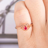 Oval Cut Ruby Engagement Ring Rose Gold Heart Shaped Ring