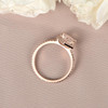 Rose Gold Hexagon Shaped Rainbow Moonstone Ring 