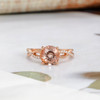 Rose Gold Infinity 8mm Round Morganite Engagement Ring 