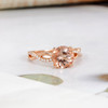 Rose Gold Infinity 8mm Round Morganite Engagement Ring 