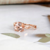 Rose Gold Infinity 8mm Round Morganite Engagement Ring 