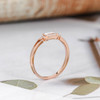 Baguette Cut Diamond Engagement Ring Rose Gold Wedding Ring