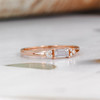 Baguette Cut Diamond Engagement Ring Rose Gold Wedding Ring