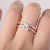 Heart Shape 1ct Center Moissanite Ring Bridal Wedding Ring Set 